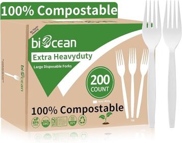 Extra Heavyduty Compostable Forks [200 Count